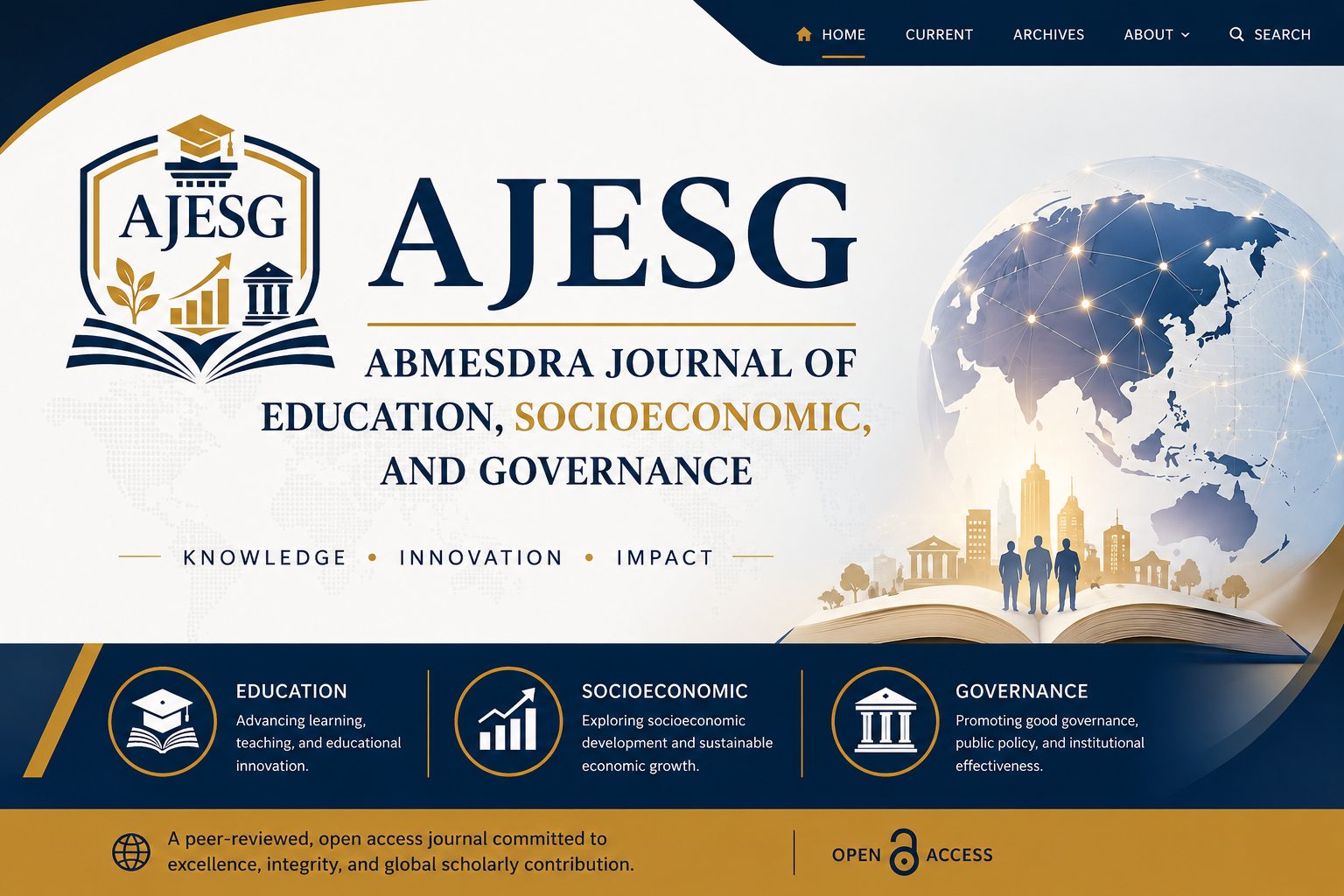 Homepage banner of ABMESDRA Journal of Education, Socioeconomic, and Governance